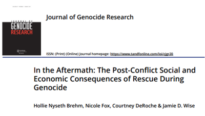 In the Aftermath: The Post-Conflict Social and Economic Consequences of Rescue During Genocide.