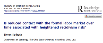 Is reduced contact with the formal labor market over time associated with heightened recidivism risk?